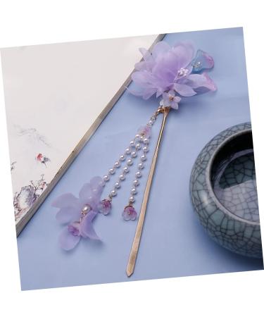 minkissy Hairpin Hair Wooden Stick Decorative Hair Pins Chinese Hair Barrettes Sandalwood Hair Stick Hair Clips for Women Japanese Hair Purple Steamed Stuffed Bun Vintage Miss Fabric - Buy Online on SooperMarket.com