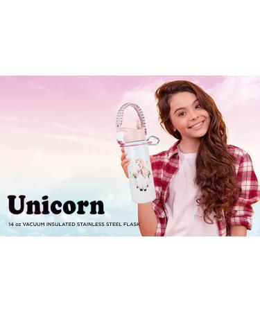 18oz Unicorn Water Bottle - Leak Proof, 36 Hours Cold, Dishwasher Safe, Wide Mouth, Insulated Stainless Steel - Perfect Straw Bottle for Girls at School - Buy Online on SooperMarket.com