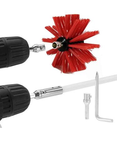 Electric Drill Chimney Brush Set - Lint Remover & Fireplace Cleaning Tool Accessories for Efficient Dryer Vent & Flue Cleaning (41x12cm - Buy Online on SooperMarket.com