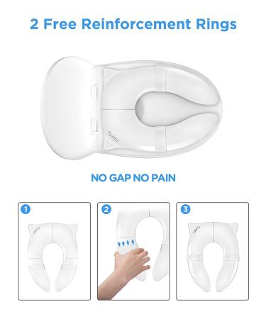 HEETA Portable Folding Potty Training Seat for Kids - Non-Slip, Travel-Friendly, Easy to Clean - Comfortable No-Gap Design (White) - Buy Online on SooperMarket.com