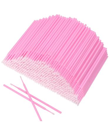 Akstore 500 PCS Disposable Micro Applicators Brush Eyelash Extension Individual Applicators Mascara Brush for Make up and Clean and Compatible and Personal Care (Pink)