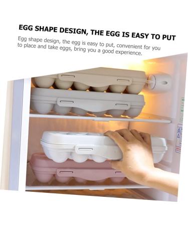 ABOOFAN 2pcs Anti-Collision Damage Chicken Containers for Fridge Pantry Egg Bins for Fridge Food re-usable Grey 30X11X6.5CM - Buy Online on SooperMarket.com