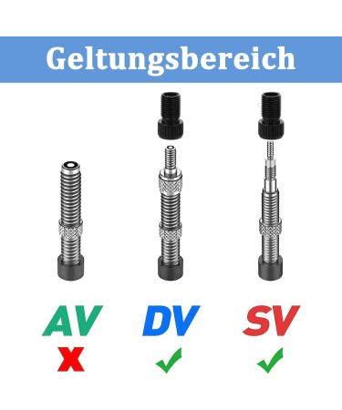 4-Piece Bicycle Valve Adapter Set - DV & SV French Valve Adapters with Sealing Ring for Universal Compatibility - Buy Online on SooperMarket.com