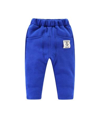 Mud Kingdom Little Boys Fleece Pants Tight Fit Warm Winter 6-7 Years Anchor Royal Blue
