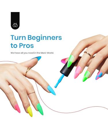 beetles Gel Polish 6 Pcs Neon Hot Pink Glitter Nail Set Green Blue Shimmer Summer Cursh Nail Design Gel Nail Soak Off Nail Lamp Cured Manicure Kit for Women Girls A-Summer Crush - Buy Online on SooperMarket.com