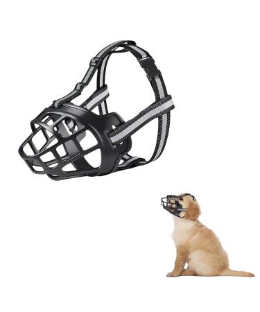 Vossot muzzle Small dogs silicone basket muzzle for dogs muzzle dog muzzle for dogs can eat & drink dog muzzle for small medium dogs with adjustable straps black size 1