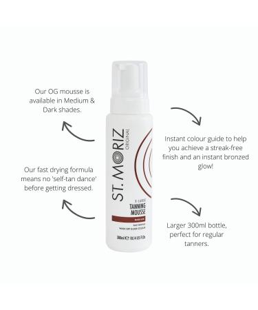 St Moriz Original Extra Large Instant Tanning Mousse 300ml - Fast Drying Vegan Fake Tan - Medium Tone | Pack of 1 - Buy Online on SooperMarket.com
