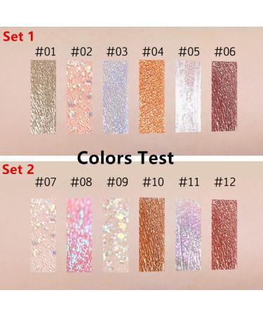 Go Ho 6 Colors Glitter Eyeshadow - Liquid Eyeliner Diamond Shine Eye Stick | Highly Pigmented Long-Wearing Makeup for Women - Buy Online on SooperMarket.com