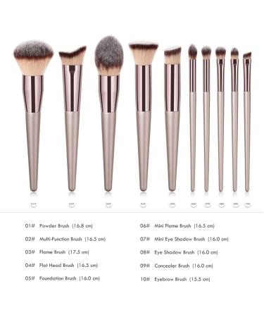 DFHBFG 10 Piece Makeup Brush Set - Essential Tools for Eye Shadow & Cheek Makeup | Perfect for Cheeks & Full Face | International Shipping Available - Buy Online on SooperMarket.com