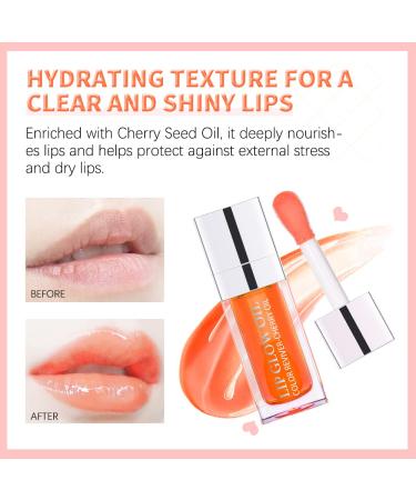 JISKG 2 PCS Plumping Lip Oil Hydrating Gloss for Long Lasting Nourishment - Pink - Buy Online on SooperMarket.com