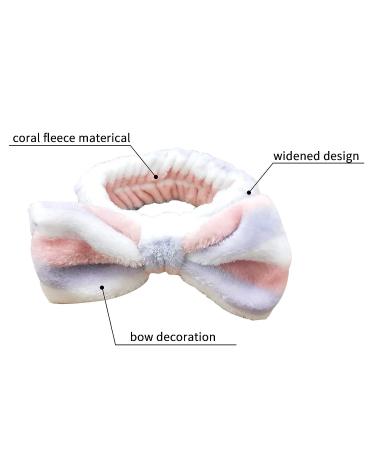 Mom Gifts SPA Headband - Soft Coral Fleece Bow Decoration Makeup Headband for Women - Perfect Mother's Day Gift (Purple White) - Buy Online on SooperMarket.com