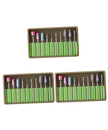 Beavorty 3 Sets nails kits electric nail filer Cuticle Drill Bits Nail Drill Replacement Bits nail file electric nail drill bit brush Gel Nails Bit Nail Art supplies manicure polisher 5x1cmx3pcs Greenx3pcs