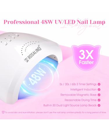 ROSALIND Gel Nail Polish Kit - 48W UV Light 60 Colors Base & Top Coats - DIY Nail Art Starter Set for Christmas - Buy Online on SooperMarket.com