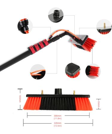 photovoltaic cleaner window cleaning pole 3.6m-10.8m Window Cleaning Telescopic Pole Water Fed Extendable Brush Suitable For Cleaner Conservatory Roof Photovoltaic Panel Cleaning Photovolta 3.6m/11.8ft - Buy Online on SooperMarket.com