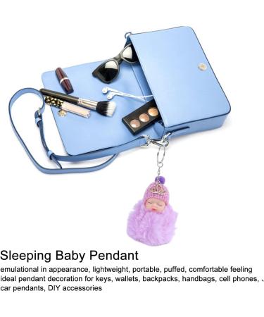 Buy mlida Sleeping Baby Pendant Keychain - Cute Fluffy Fur Doll Luggage Tag | International Shipping Available - Buy Online on SooperMarket.com