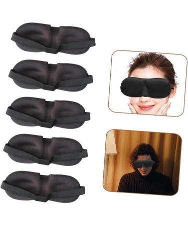 Hemoton 3D Stereo Goggles Silk Sleep Mask Set - 5Pcs Cotton Silk Pillow & Eye Masks for Night Blindfold and Deep Sleep - Black - Buy Online on SooperMarket.com
