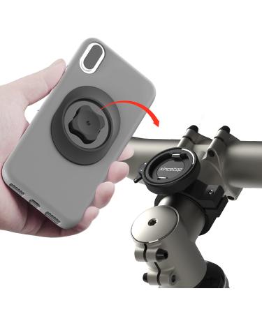 Bike Phone Mount, Mountain Bike Cell Phone Holder with Universal Adapter, Aluminum Bicycle Phone Mount for Bike MTB Road Bike Stem/Handlebar, Cycling Clamp Built Ultra-Lock for iPhone Samsung and More Gen 1Handlebar & Stem Mount-Black