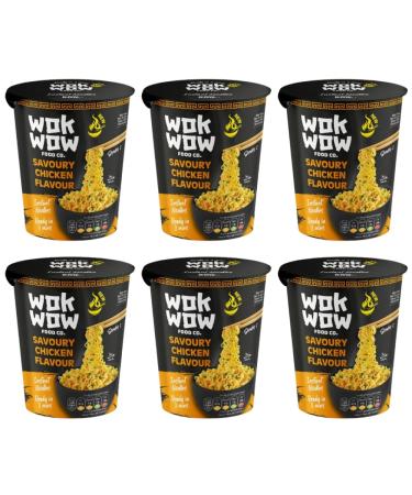 Wok Instant Noodles Multipack Vegetarian Halal Certified Pot Noodles | Mug (6 Pack Savoury chicken 60g)