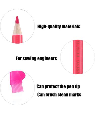 3-Piece Sewing Fabric Pencils Set - Water Soluble Tailor Marking Tools with Brush Cap (White, Blue, Red) - Buy Online on SooperMarket.com