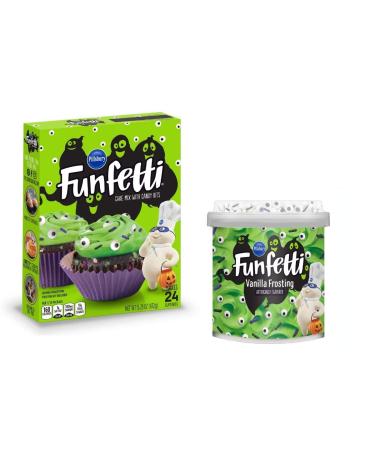 HALLOWEEN PILLSBURY FUNFETTI CAKE MIX AND Halloween FUNFETTI VANILLA FROSTING BUNDLE