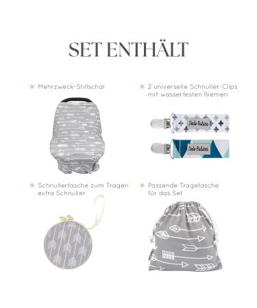 Buy Dodo Babies Silent Scarf for Breastfeeding Multi-Purpose Car Seat Cover Ultra-Soft & Breathable Design with Pacifier Clamps Gray - Buy Online on SooperMarket.com