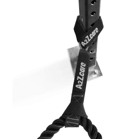 A2ZCARE Battle Rope Anchor Kit with Stainless Steel Snap Hook and Reinforced Straps - Includes Exercise Guide for Easy Setup - Buy Online on SooperMarket.com