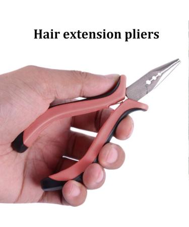 YUIP Hair extension Pliers Mini ring pliers Wig pliers Pliers for wigs Alloy hair extension pliers 3-hole hair extension clamp stainless steel For hair extensions black and pink - Buy Online on SooperMarket.com