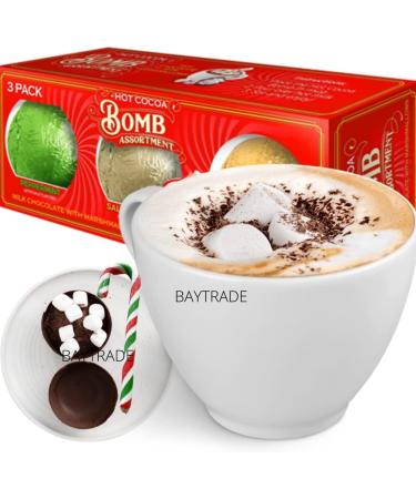 6x Hot chocolate bombs with marshmallow and 6x Peppermint Christmas Candy Canes- Kids Hot Chocolate Gift Set - Hot chocolate station - Xmas Eve Box Fillers for Kids Teens Toddlers Adult Stocking Gifts Chocolate 12 Piece Set - Buy Online on SooperMarket.com