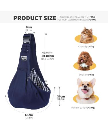 Petcute Sling Dog Carrier Bag for Small Dogs - Adjustable Padded Shoulder Strap Safety Buckle Front Pocket - Comfortable & Stylish Blue Pet Hand Spinning Carrier - Buy Online on SooperMarket.com