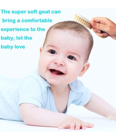 Baby Hair Brush and Comb Set - Soft Natural Bristles - Shower Gift - Blue - Buy Online on SooperMarket.com