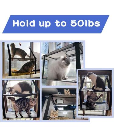 Cat Window Perch - Double Cat Hammock Seat for Large Cats | Durable & Safe Window Mounted Cat Bed | Space Saving Design | 6 Suction Cups | Suitable for Large & Small Cats - Buy Online on SooperMarket.com