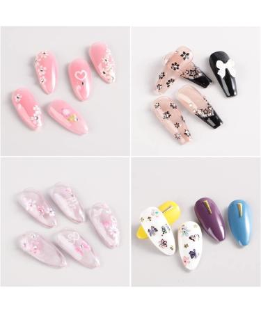 30 Colorful Flower Nail Art Stickers - Self Adhesive Decals for DIY Manicure Decorations - Floral Bow Tie, Daisy, Heart Designs - Nail Art Supplies for Women and Girls - Buy Online on SooperMarket.com
