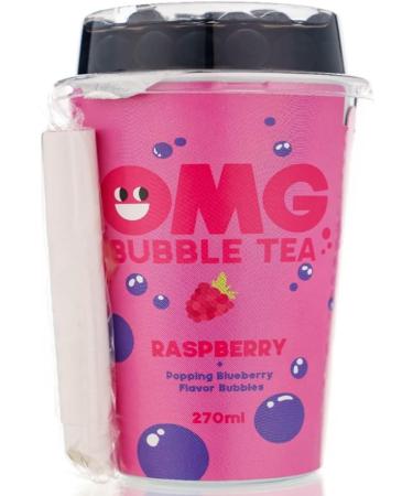 Bubble tea | Real tea Real fruit Popping bubbles|(Raspberry Tea with popping Blueberry bubbles)(Pack Of 6) Delicious Tasty And Twisty Treat