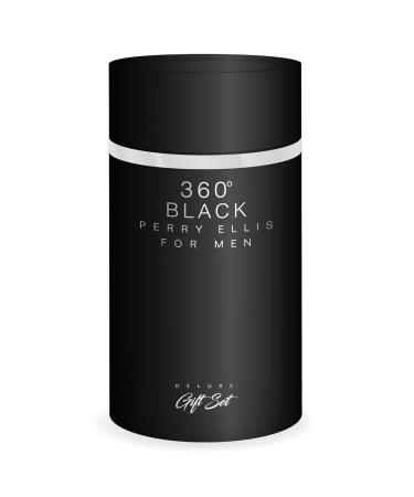 Perry Ellis Fragrances Perry Ellis 360 Black Men's Cologne - 3-piece Gift Set - 3.4 Fl Oz EDT 3 oz Shower Gel .25 fl oz EDT mini travel spray - fresh woody clean long-lasting - Buy Online on SooperMarket.com
