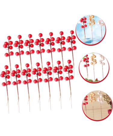 HOMSFOU 60 Pcs Christmas Fruit Christmas Tree Picks Artificial Berry Twigs Diy Floral Art Plant Fake Berry Picks Christmas Holly Decorations Christmas Berry Picks Foam Red Fruit Branch Redx3pcs 17x3cmx3pcs - Buy Online on SooperMarket.com