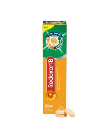 Redoxon Vitamin B Complex Plus Vitamin C Effervescent Tablets for Immunity Support and Energy Production 15 Orange Flavoured Tablets