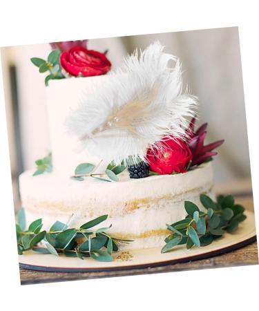 NAMOARLY 2 Pcs Insert Pearl Trim Pearl Decor Beige Decor Ostrich Trim Baking Diy Decor Dessert Inserting Decor Inserting Baking Topper Baking Toppers Insert Card Cake White White 12X5.5CM - Buy Online on SooperMarket.com