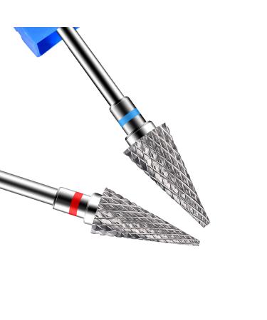 Diesisa 2 Pack Nail Drill Bits for Acrylic Nails 3/32" Shank Drill Bits for Nails Professional Electric Nail Drill Bits for Home Salon/Fine+Medium Nail Bits - Nib