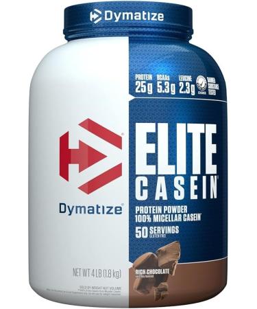 Dymatize ISO100 Hydrolyzed Protein Powder 100% Whey Isolate Protein 25g of Protein 5.5g BCAAs & Elite Casein - Chocolate 4lb - Buy Online on SooperMarket.com