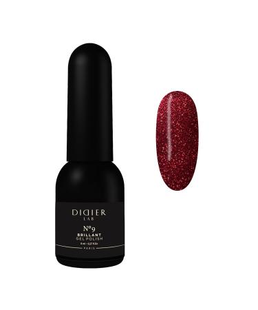 Didier Lab - Premium UV Gel Nail Polish - Brillant No. 09 - Gel Nail Varnish - Nail Art - Long-Lasting High Gloss Wear - Red Gel Nail Polish - Gel Nails - Glitter Gel Nail Polish - Rich Pigment