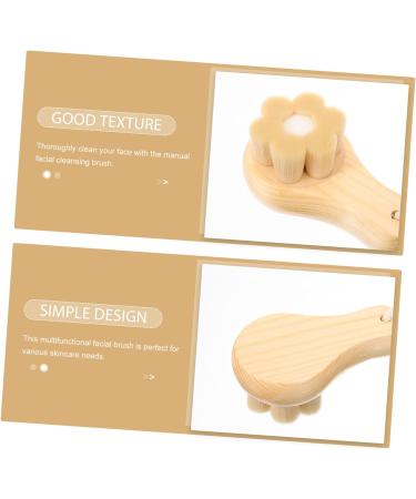 Mikinona Face Exfoliator wooden handle cleaning brush cleansing brush artificial fiber Pore Brush skin care face cleansing brush face brush makeup remover Scrubber face dry brush - Buy Online on SooperMarket.com