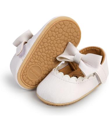 RVROVIC Baby Girl Princess Mary Jane Moccasins | Soft Sole Toddler Shoes 6-12 Months - B White - Buy Online on SooperMarket.com