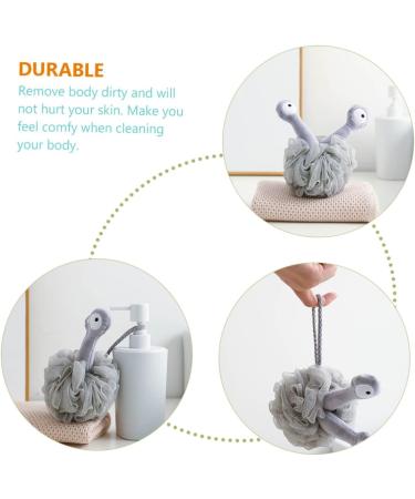 FRCOLOR 6 Pcs Bath Flower Sponge Set for Body Cleaning - Natural Shower Scrubber Mesh Pouf with Cartoon Grey Design - Buy Online on SooperMarket.com