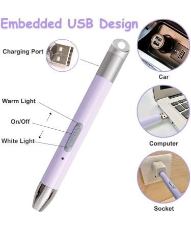 5D Diamond Painting LED Light Pen Kit - Rechargeable Art Accessory with 2 Light Modes, Glue, Clay & Storage Case - Purple - Buy Online on SooperMarket.com