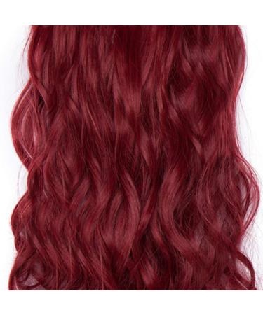 Silk-co Long Curly Wavy Clip in Hair Extension 24 Maroon&Dark Red - 8 Pcs Full Head, Synthetic Heat Resistant, 18 Clips - #Maroon&Dark Red - Buy Online on SooperMarket.com