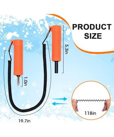 Retractable Ice Awls Kit - Ice Fishing Safety Picks Tool with Flexible Tips - Portable Emergency Gear for Skating and Walking on Ice (2 Pack) - Buy Online on SooperMarket.com