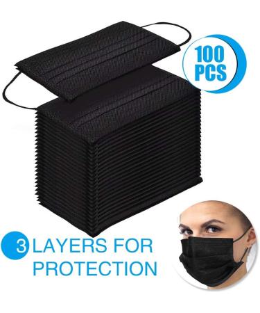 Disposable Face Masks  100 Packs Face Masks Disposable Masks-Black 100pcs - Buy Online on SooperMarket.com
