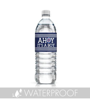 Ahoy It's a Boy Baby Shower Water Bottle Labels - Set of 24 Stickers - Buy Online on SooperMarket.com