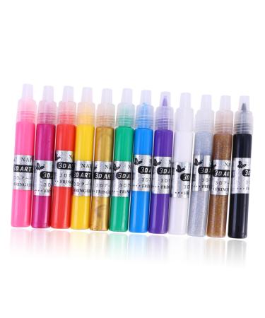 minkissy Nail Gel Pen 12 3d Nail Art Diy Polish Pen Nail Polish Pens Nail Gel 3d Nail Painting Kit For Nail Art 3d Nail Art Pen Nail Supplies for Nail Techs Nails Gel Uv Nail Polish Pen Kit