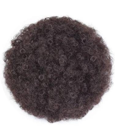 Short Afro Kinky Curly Drawstring Ponytail Extension - Medium 2# | Natural Hair Clip On Bun Hairpiece - Buy Online on SooperMarket.com